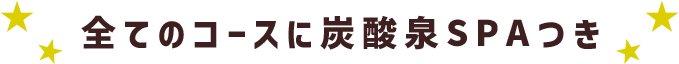 全てのコースに炭酸泉SPAつき